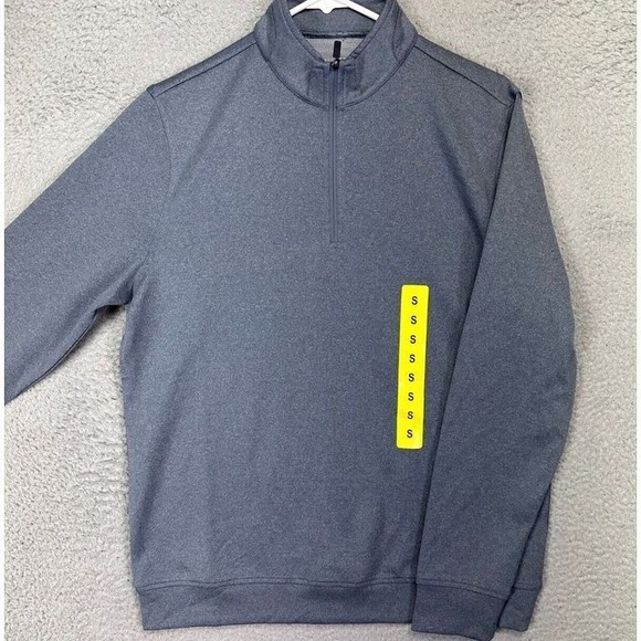 Hickey Freeman Pullover Sweatshirt Mens Small Grey Quarter Zip Golf Sweater New